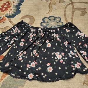 Floral Black Skirt